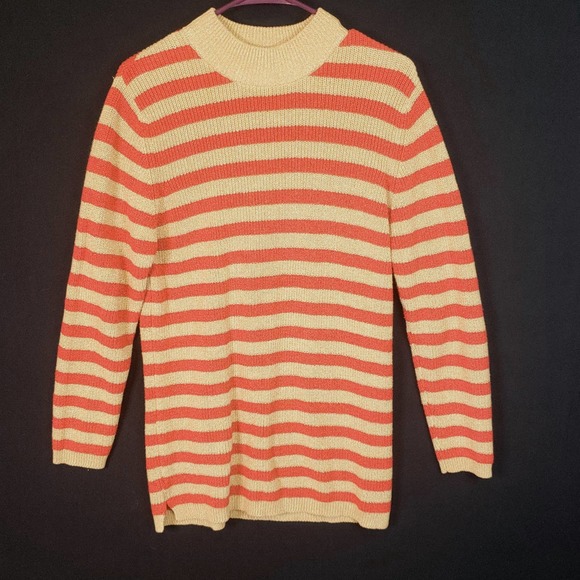 Bechamel vintage Striped Red and Gold sweater size small - Picture 2 of 7